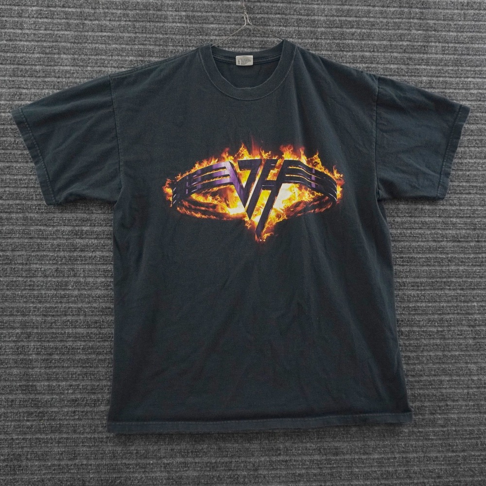 Vintage 00s Van Halen Kicks Ass Graphic T-Shirt Mens XL Black Band Tee